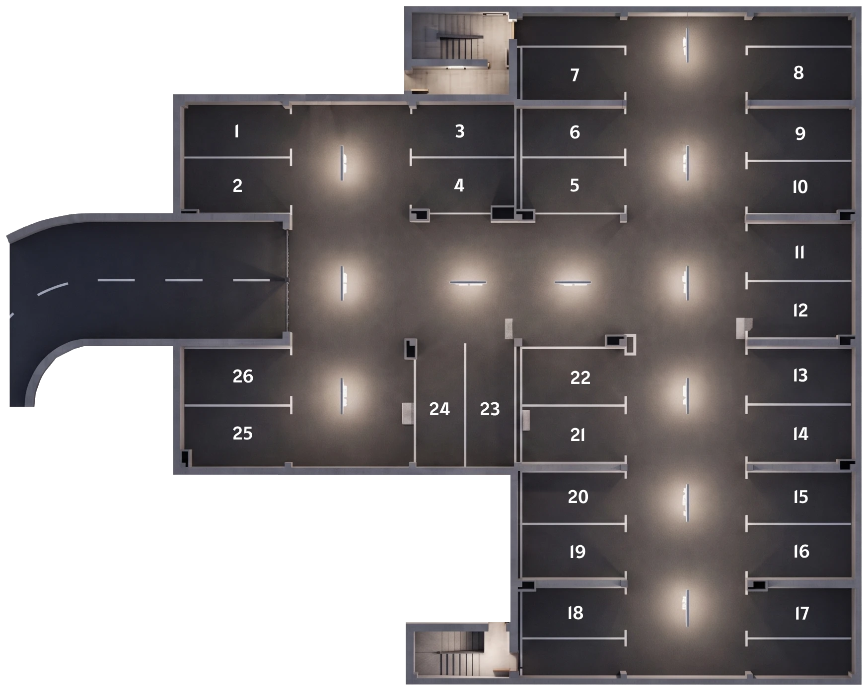 Planul parcării subterane — Safe Residence Meșteșugarilor
